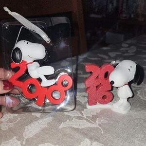 Snoopy 2018 & 2016 Christmas Ornaments
